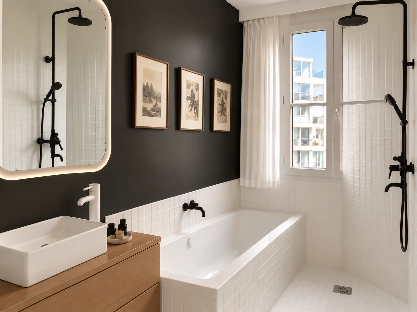 Appartement Pantin — salle de bain / lumière