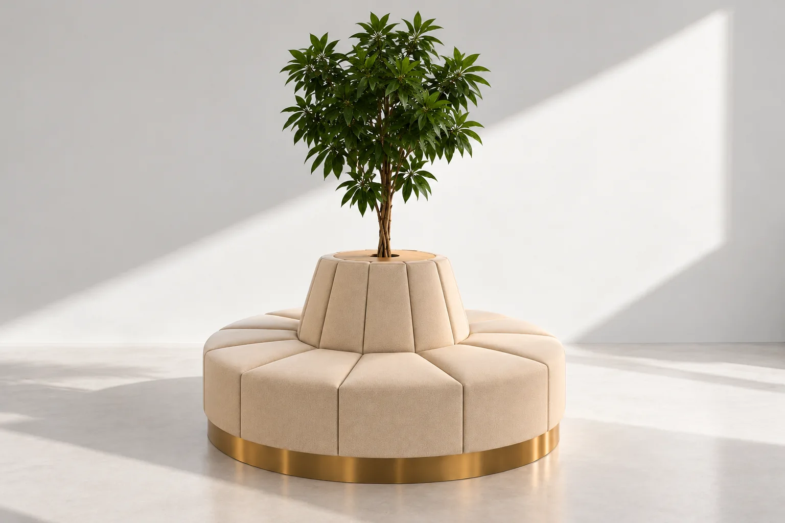 Banquette Armelle — assise circulaire et arbre central