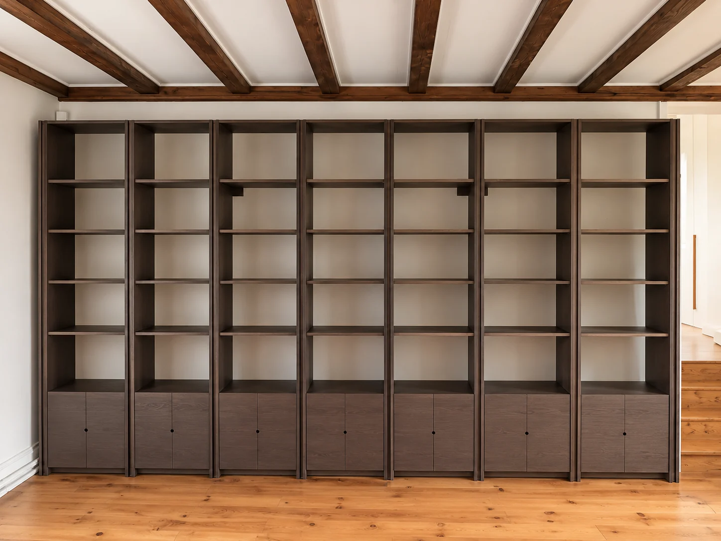 Bibliothèque LY — vue frontale en situation