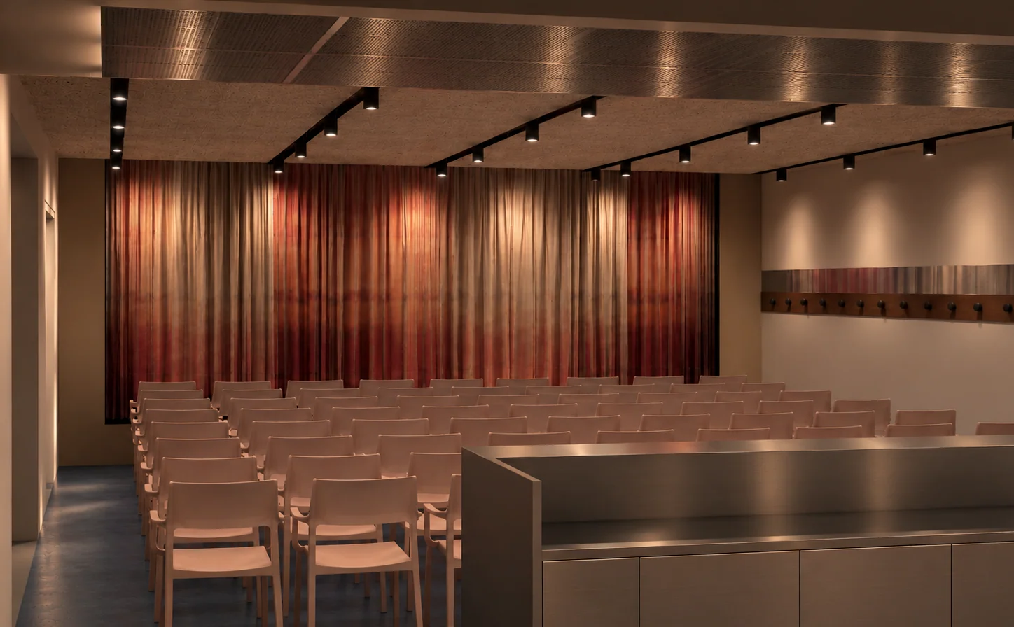 Philéas 02 — salle 3, cabaret vu depuis le bar en disposition théâtre